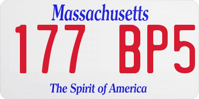 MA license plate 177BP5