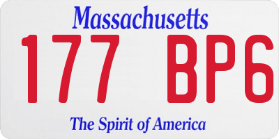 MA license plate 177BP6