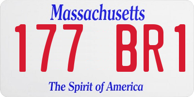 MA license plate 177BR1