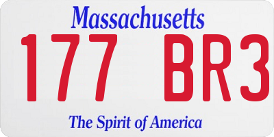 MA license plate 177BR3