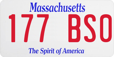MA license plate 177BS0