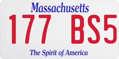 MA license plate 177BS5