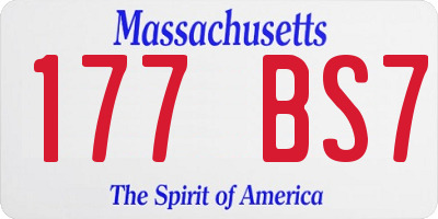 MA license plate 177BS7