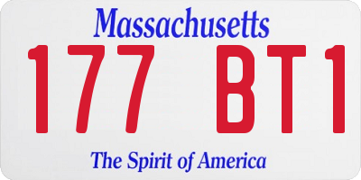 MA license plate 177BT1