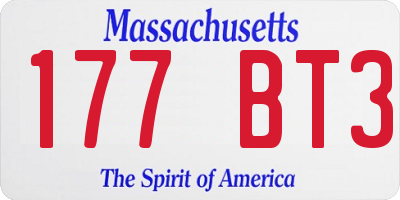 MA license plate 177BT3