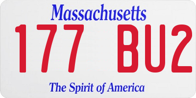 MA license plate 177BU2