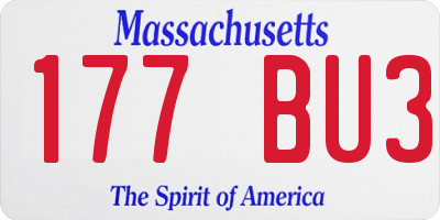 MA license plate 177BU3