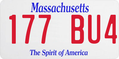 MA license plate 177BU4