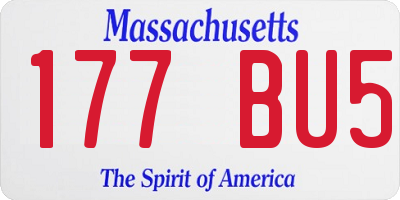 MA license plate 177BU5