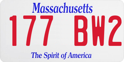 MA license plate 177BW2