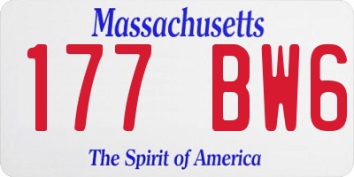 MA license plate 177BW6