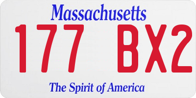 MA license plate 177BX2