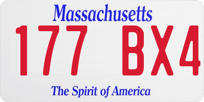 MA license plate 177BX4