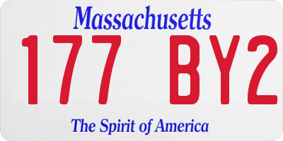 MA license plate 177BY2