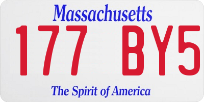 MA license plate 177BY5