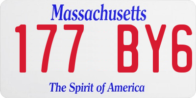 MA license plate 177BY6