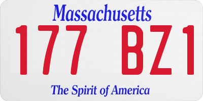MA license plate 177BZ1