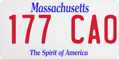 MA license plate 177CA0