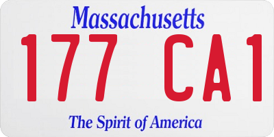 MA license plate 177CA1