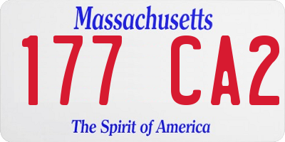 MA license plate 177CA2