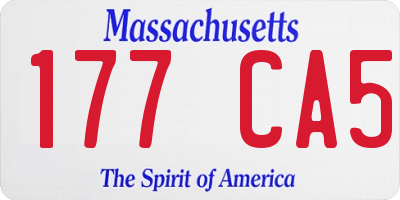 MA license plate 177CA5