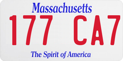 MA license plate 177CA7