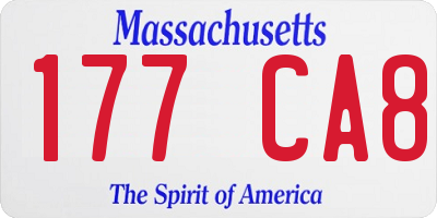 MA license plate 177CA8