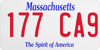 MA license plate 177CA9
