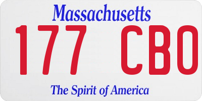 MA license plate 177CB0