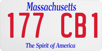 MA license plate 177CB1
