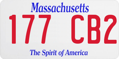 MA license plate 177CB2
