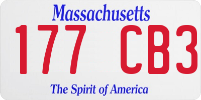 MA license plate 177CB3