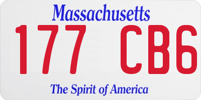 MA license plate 177CB6