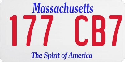 MA license plate 177CB7