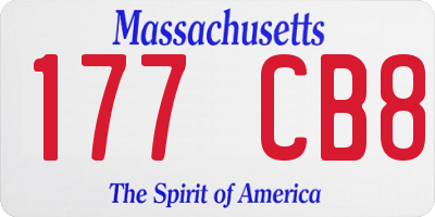 MA license plate 177CB8