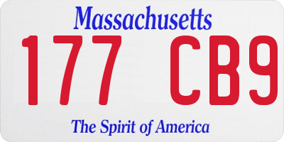 MA license plate 177CB9