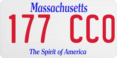 MA license plate 177CC0