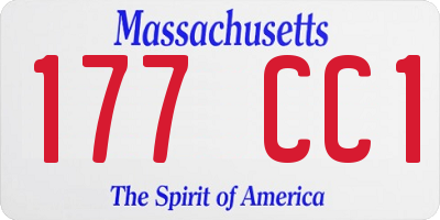 MA license plate 177CC1