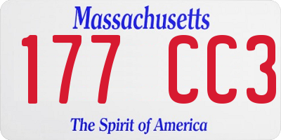 MA license plate 177CC3