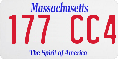 MA license plate 177CC4