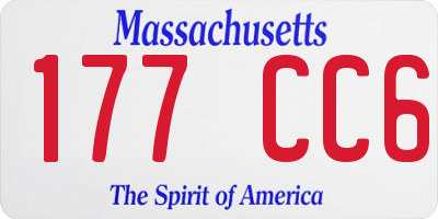 MA license plate 177CC6