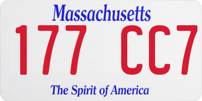 MA license plate 177CC7