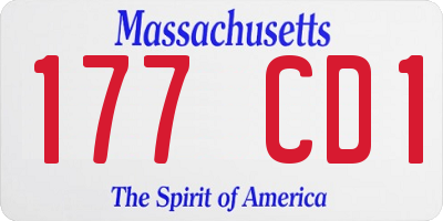 MA license plate 177CD1