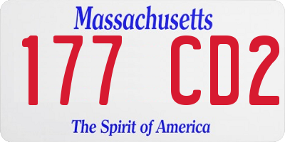 MA license plate 177CD2