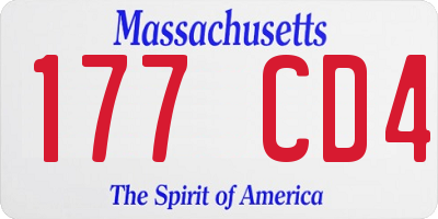 MA license plate 177CD4