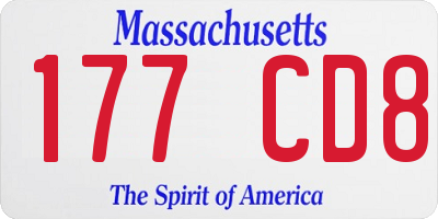 MA license plate 177CD8