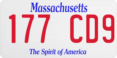 MA license plate 177CD9