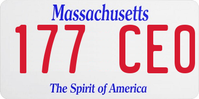 MA license plate 177CE0