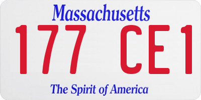 MA license plate 177CE1