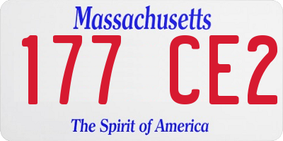 MA license plate 177CE2